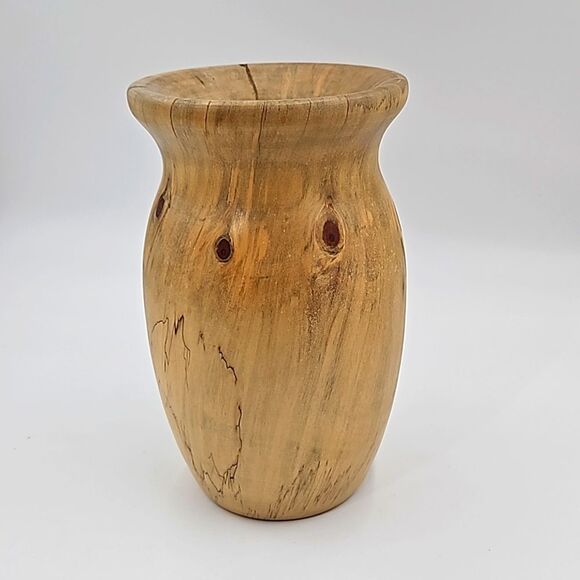 Artisan Crafted Turned Wood Vase - Norfork Island Pine - 7 1/2" tall - Picture 3 of 7